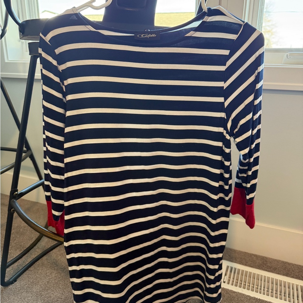 Striped Navy and White Women's Top